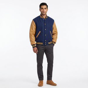 Ventes chaudes FINER THREADS Veste d'hiver matelassée respirante en toile avec plusieurs patchs brodés personnalisés de haute qualité pour hommes - Product Image 1