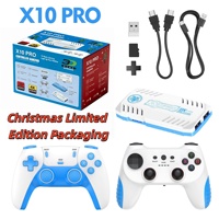 X10 Pro Game Stick 128GB 4K HD Konsol Video Game Retro, 2 Pemain 2.4G Pengontrol Game Nirkabel Isi Ulang, Paket Hadiah Liburan