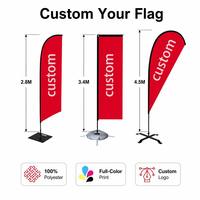 Drapeau de plage personnalisé en plumes 100 % polyester, forme goutte d'eau, couteau, rectangle, bannière publicitaire extérieure, vente en gros 2026