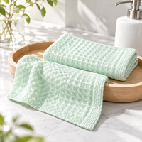 Serviette faciale en bambou tissé losanges, 25x25cm, réutilisable, pour le visage et petit essuie-mains pour bébé, directement de l'usine