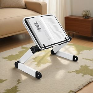 Adjustable Z-shaped Reading Stand For Tablets Aluminum Alloy Book Holder <b>Desk</b> Organizer White Black 30x24cm - Product Image 5