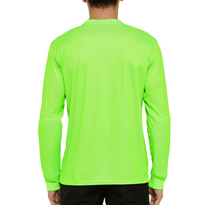 Men's Long Sleeve Soccer Goalkeeper Jersey Green Stripe Crew Neck With Arm Protectors Adult Youth Size - Product Image 3