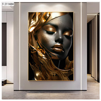 Affiches de femmes noires en gros pour le salon, à suspendre au mur derrière le canapé, avec cadre, peinture murale.
