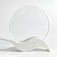 Trophée en cristal rond sur base en marbre en forme de vague, plaque personnalisée avec gravure laser, récompense d'entreprise, souvenir