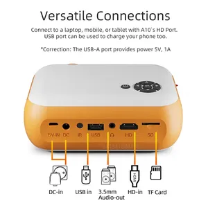 A10 Xách Tay <span class=keywords><strong>Mini</strong></span> Chiếu Rạp Hát Tại Nhà LED Videoprojector Trẻ Em Quà Tặng Beamer Tương Thích Với HD Thông Minh TV Box Hỗ Trợ 1080P Movie - Product Image 6