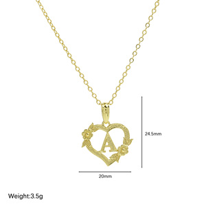 <span class=keywords><strong>Con</strong></span> il nome del cuore di pesca, scritta <span class=keywords><strong>con</strong></span> artiglio iniziale, per creare zirconi, ciondolo impermeabile alla moda, collane di gioielli da donna - Product Image 5