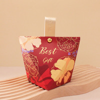Vente en gros, boîte à bonbons vintage de petite taille avec logo estampage, boîte à chocolat simple avec ruban, mariage, fiançailles
