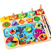 Mainan Edukasi Anak Usia Dini Puzzle Kayu Memancing Mencocokkan Pola Magnetik Pengenalan Warna Balok Bangunan