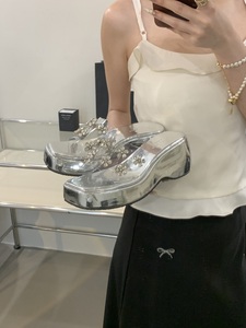 Sandalias Plateadas XSD 2025 con Tacón Alto y Punta Abierta, Transpirables, Antideslizantes, para Fiestas y Actividades al Aire Libre de Verano - Product Image 4