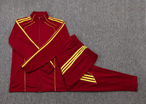 Traje de Entrenamiento Unisex con Cierre Completo, Manga Corta, Cuello Redondo, Secado Rápido, con Patrón de Letras y Nombre del Equipo, para Otoño e Invierno, Ropa de Fútbol 25/26 - Product Image 5