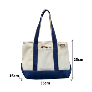 Sac fourre-tout en toile de coton de grande taille <span class=keywords><strong>avec</strong></span> logo imprimé personnalisé, <span class=keywords><strong>avec</strong></span> une <span class=keywords><strong>poche</strong></span> <span class=keywords><strong>extérieure</strong></span>, sac d'épicerie réutilisable - Product Image 2