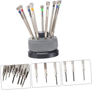 Jeu de tournevis de précision 9-en-1 pour montres, avec poignée en plastique, en acier nickelé, garantie 3 ans, embouts hexagonaux de 0,5 à 2,5 mm - Product Image 5