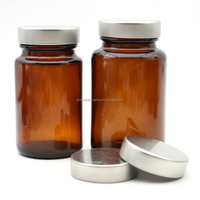 Bouteilles en verre brun personnalisées de 100 ml et 120 ml pour compléments de santé, flacons vides pour médicaments, pilules, capsules, vitamines