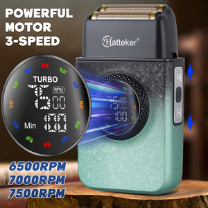 Hatteker-Afeitadora eléctrica de <span class=keywords><strong>3</strong></span> velocidades para hombre, recortadora de barba USB - Product Image 4
