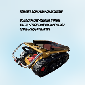 Carrello Cingolato Elettrico Pieghevole <span class=keywords><strong>per</strong></span> Trasporto e Stoccaggio con Batteria al Litio, Dispositivo <span class=keywords><strong>per</strong></span> Scalate Domestiche e su Piattaforma, Capacità 300kg in Acciaio - Product Image 5