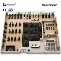 Ensemble complet de salle de sport commerciale tout-en-un de 350 m² : équipement de gym complet, machine Smith, Power Racks, presse à jambes, crossover à câbles