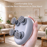Masseur de cuir chevelu étanche IPX7, rechargeable sans fil, avec six techniques de pétrissage, chargement Type-C, pour la maison et les voyages