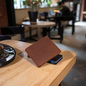 Boshiho Custom Wholesale Men Leather <b>Wallet</b> Business Mens <b>Wallets</b> Slim Genuine Leather Front Pocket Credit Card Holder <b>Wallet</b> - Product Image 3