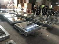 Table basse ronde en miroir avec diamant cristal LED sur le dessus, dernière conception 2022
