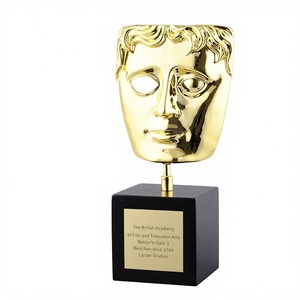 Trofeo Creativo de Metal con Forma de Rostro, Premio de la Academia Británica de Cine, Souvenir de Aleación, Embalaje en Cartón, Fábrica de Origen en Shenzhen - Product Image 1
