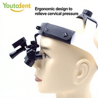 New Popular Ergonomic Dental Loupes Headgear 4X 5X 6X Magnifier Binocular Loupe Light Wireless Electric Power Source Metal