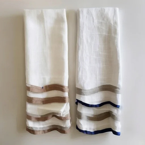 Servilletas de Lino 100% Ecológicas con Impresión Personalizada, Ribete Bordado a Mano, Logotipo, Mantel Individual de Lino y Algodón para Hotel - Product Image 2