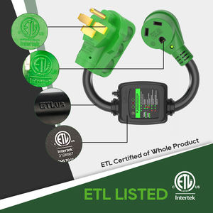 Protecteur de surtension 50 <span class=keywords><strong>ampères</strong></span> à <span class=keywords><strong>30</strong></span> <span class=keywords><strong>ampères</strong></span> cordon <span class=keywords><strong>adaptateur</strong></span> RV avec protection contre les surcharges, <span class=keywords><strong>adaptateur</strong></span> d'alimentation électrique NEMA 14-50P à NEMA TT-30R - Product Image 5