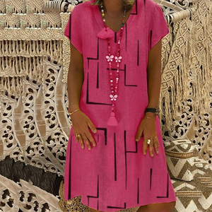 Abiti da Donna Personalizzabili con Logo, Stile di Tendenza, Stampa Digitale, Scollo a V, Taglie <span class=keywords><strong>Plus</strong></span>, Alla Moda e Comodi - Product Image 3