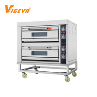 Four à sole au gaz commercial Vigevr, four de boulangerie à 2 niveaux avec contrôle indépendant pour des résultats de cuisson uniformes