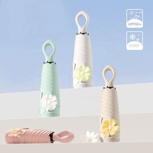 Paraguas Plegable de Tres Secciones con Diseño de Botella de Vino, Color Frutal, Impresión de Logotipo Personalizado, 190T Pongee, Protección Solar y contra la Lluvia - Product Image 2