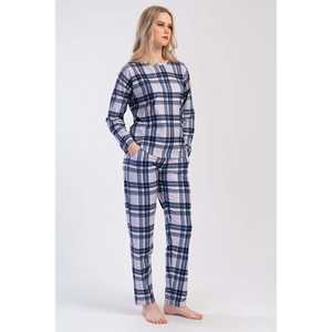 Ensemble de pyjama MICROSOFT MARLA pour femme, col bas, manches longues, avec poches ovales et col ajusté - Product Image 4