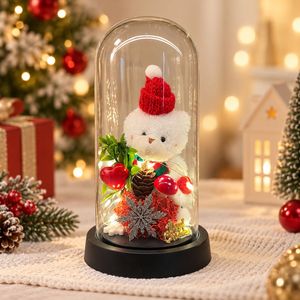 Adorno Navideño de Cristal con Luz LED, Bayas Artificiales, Piñas, Decoración de Mesa, Regalo Navideño - Product Image 3