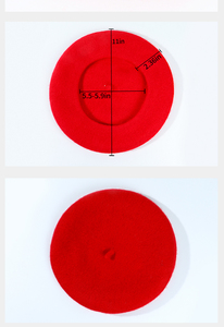ODM Factory Wholesale Customized Boina Quality Cheap Price Solid Color Plain Barett Cap Autumn Warm Wool Beret <strong>Hat</strong> - Product Image 4