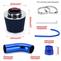 Filtre à Air universel 3 "76mm et tuyau d'admission d'air froid Kit de Tube d'induction Turbo avec cône de filtre à Air PQY-AIT28 + IMK14