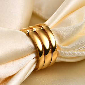 Bague rotative détachable en acier inoxydable à trois anneaux et trois couleurs, 12 mm, pour femme, bijou cadeau, design géométrique - Product Image 4