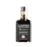 Vinaigre Balsamique Italien 250ml Liquide Fermenté Bouteille en Verre Andrea Milano Modena Certifié Halal 6% d'Acidité pour Condiments et Sauces