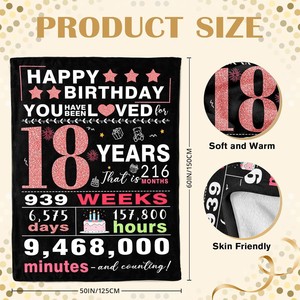 Manta de Franela con Estampado Variado de Frases de Cumpleaños, Manta para Siesta, Cálida, Súper Suave para Cama, Sofá, Personalizable - Product Image 2