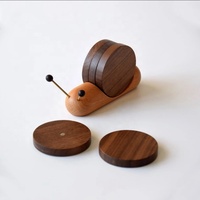 Ensemble de sous-verres en bois en forme d'escargot, sous-verres ronds pour boissons, décoration de table minimaliste moderne pour la maison, le café