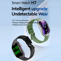 Montre connectée H7 2.01 pouces IPS TFT BT5.2 AB5610 avec recharge sans fil, jeu de course, Dynamic Island, AOD, SOS, suivi de la santé HRV, IP65