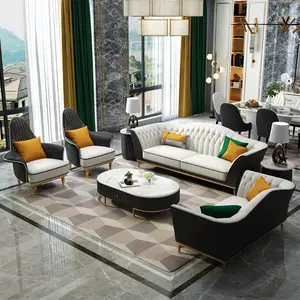 OEM Italian Modern Luxury Sleeper Mebel Villa Sofa Set Sectional Cloud Couches Leather Living Room Furniture For Home