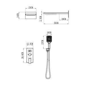 Ensemble de <span class=keywords><strong>douche</strong></span> thermostatique STOTS Soft Jet Massage <span class=keywords><strong>en</strong></span> laiton poli, encastré mural, pour salle de bain d'hôtel - Product Image 4