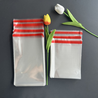 Sacs en plastique transparent BOPP de 14 cm de large, refermables, autocollants, imprimés en gravure, personnalisables, pour l'emballage en supermarché, sacs cadeaux