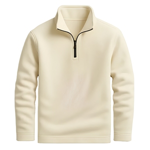 Sudadera con cremallera de un cuarto, de tejido polar grueso, para colecciones de marcas de ropa urbana estadounidenses, con etiquetado personalizado. - Product Image 1