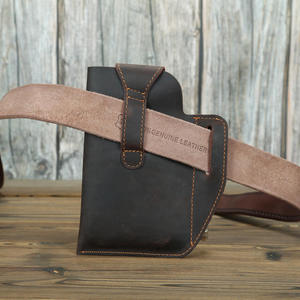 Sac banane rétro en cuir de vache véritable Andong, style Crazy Horse, pour homme, idéal pour les activités de plein air et le sport, avec pochette pour téléphone et portefeuille. - Product Image 3