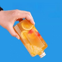 Boissons gazeuses pour jeûne intermittent 350 ml, bouteille octogonale jetable en PET épaissi pour portionnement de boissons fraîchement pressées