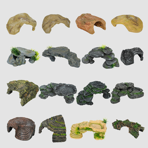 Multi-style hars aquariumdecoratie voor spinnen, slangen, schildpadden en reptielen; holen en schuilplaatsen voor reptielen. - Product Image 1