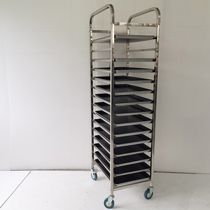 Chariot à 16, 18, 32, 64 plateaux, chariot à pain robuste en acier inoxydable, chariot de boulangerie pour four rotatif - Product Image 4