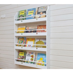Étagère <span class=keywords><strong>murale</strong></span> moderne nordique en bois blanc pour enfants, étagère de rangement pour livres d'enfants, étagère pour enfants - Product Image 2