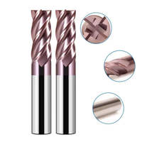 Fraise à queue personnalisable à 4 cannelures en carbure monobloc HRC60 avec revêtement AlTiN, outils CNC, support OEM ODM