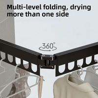 Séchoir à linge pliable en acier inoxydable, robuste, peu encombrant, organisateur de vêtements moderne pour usage intérieur et extérieur